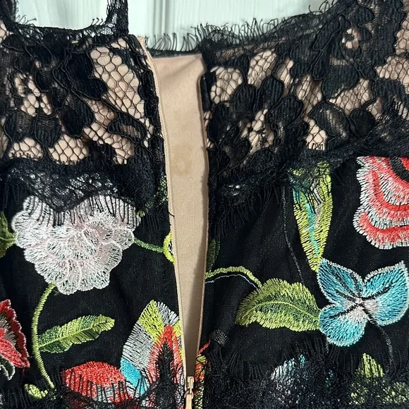 JAX Black Label Floral Embroidered Black Dress - Picture 8 of 14